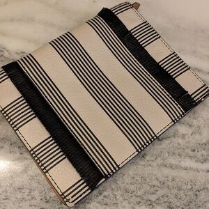 Fossil Passport Striped Black and Cream Wallet